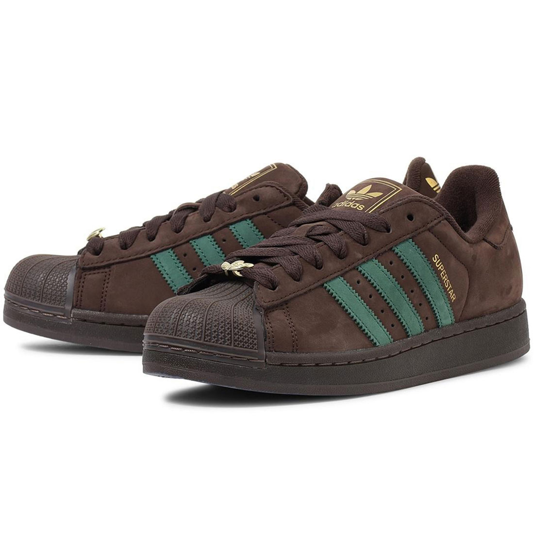 [アディダス] スーパースター II [SUPERSTAR II] ダークブラウン/ガム/グリーン KJ3547