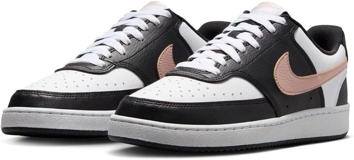 [ナイキ] コート ビジョン ロー NN [W COURT VISION LOW NN] ブラック/ホワイト/ピンクベージュ D