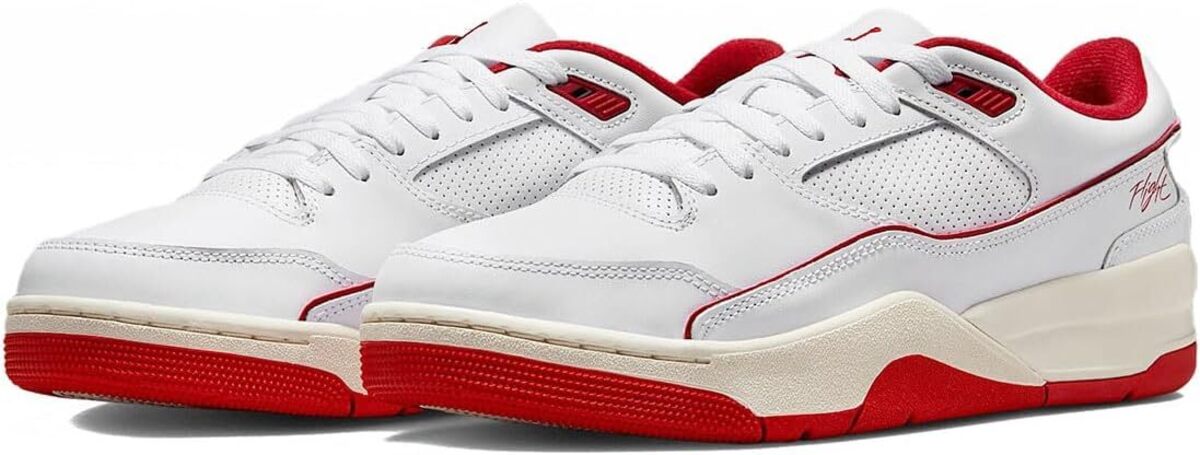 [ナイキ] ジョーダン フライト コート [JORDAN FLIGHT COURT] ホワイト/セイル/ブラック/バーシティレッ